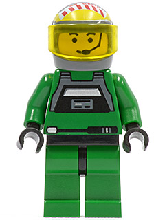 sw0031 Rebel Pilot A-wing - Yellow Head, Trans-Yellow Visor, Green Jumpsuit