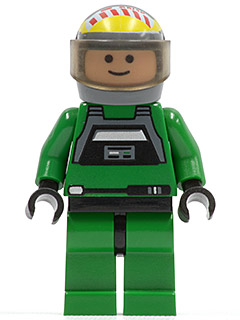 sw0031a Rebel Pilot A-wing - Light Nougat Head, Trans-Brown Visor, Green Jumpsuit