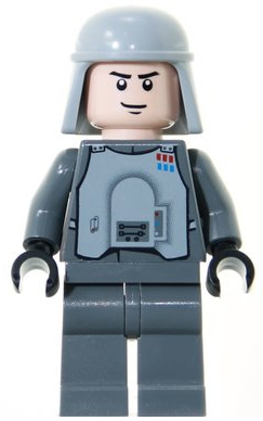 Imperial Officer with Battle Armor (Captain / Commandant / Commander) - Dark Bluish Gray Legs, Smirk (sw0261)