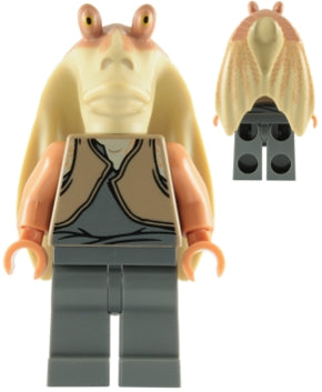 [SW0301] Jar Jar Binks - Dark Tan Torso, Printed Head with Dark Tan Top, Dark Bluish Gray Legs