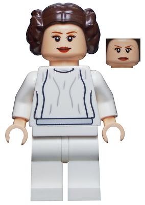 sw0337 Princess Leia - White Dress, Simple Belt, Large Eyelashes