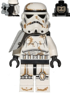 [SW0383] Sandtrooper - White Pauldron, Survival Backpack, Dirt Stains, Balaclava Head Print and Helmet with Dotted Mouth Pattern