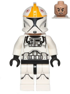 [SW0609] Clone Trooper Pilot (Phase 1) - Bright Light Orange Markings, Printed Legs, Scowl