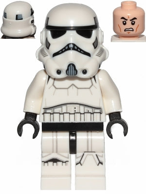 sw0997b Imperial Stormtrooper - Male, Dual Molded Helmet with Light Bluish Gray Panels on Back, Light Nougat Head, Scowl