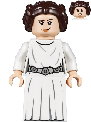 Princess Leia - White Dress, Detailed Belt with 3 Emblems, Skirt (sw1036)