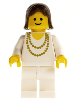 trn006 Necklace Gold - White Legs, Brown Female Hair