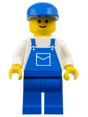 trn026 Overalls Blue with Pocket, Blue Legs, Blue Cap