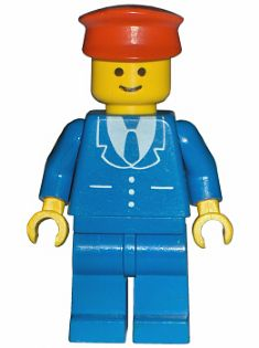 trn068 Suit with 3 Buttons Blue - Blue Legs, Red Hat