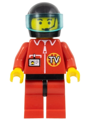 TV Logo in Globe on Red Jacket, Red Legs with Black Hips, Headset Pattern