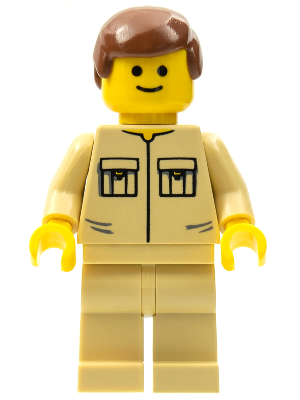twn030 Shirt with 2 Pockets No Collar, Tan Legs, Reddish Brown Male Hair