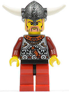 vik034 Viking Red Chess Pawn - Horns Glued to Helmet
