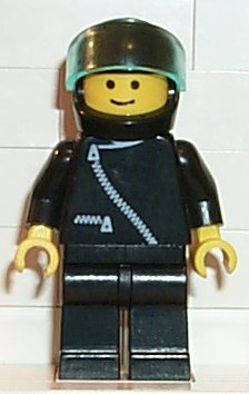 zip003 Jacket with Zipper - Black, Black Legs, Black Helmet, Trans-Light Blue Visor