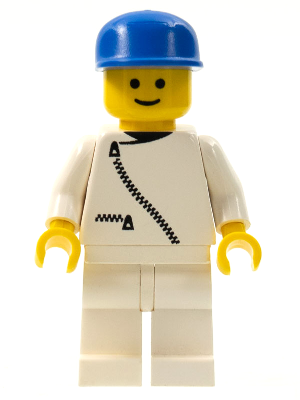 zip010 Jacket with Zipper - White, White Legs, Blue Cap
